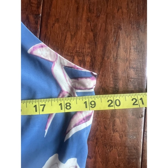 INC Womens L Twist-Front Keyhole Tank Top Blouse Floral‎ Coastal Vacation Career - Picture 5 of 6